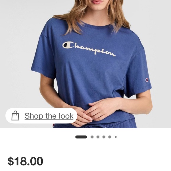 Champion Lt Blue Short Sleeve Tee Men SZ:S Front banner logo plus sleeve C logo - Picture 10 of 11